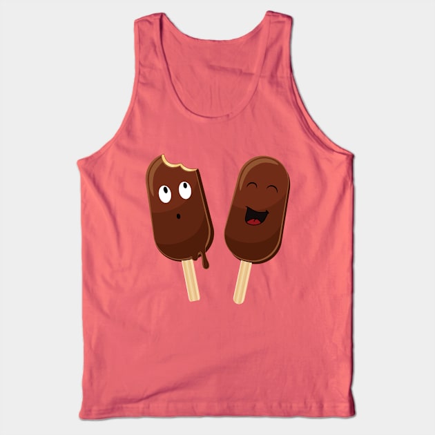 Funny chocolate icecream Tank Top by Unelmoija